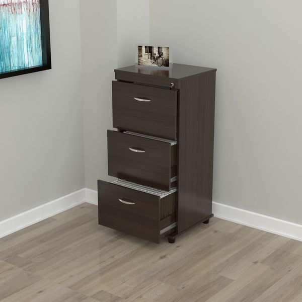 Inval File Cabinet 18.66 in W x 15.75 in D x 37.16 in H in Espresso AR-3X3R